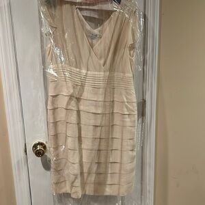 Boden cream silk tiered dress size 10